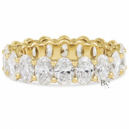 Oval Lab Diamond Eternity Band, 4.50 TCW Shared Prong Wedding Ring, 14k Gold Bridal Stack