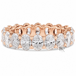 Oval Lab Diamond Eternity Band, 4.50 TCW Shared Prong Wedding Ring, 14k Gold Bridal Stack