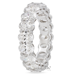 Oval Lab Diamond Eternity Band, 4.50 TCW Shared Prong Wedding Ring, 14k Gold Bridal Stack