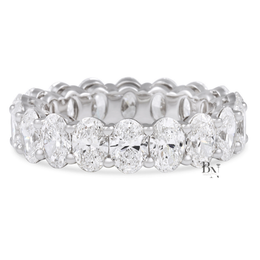 Oval Lab Diamond Eternity Band, 4.50 TCW Shared Prong Wedding Ring, 14k Gold Bridal Stack