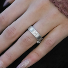 Milgrain Platinum Band, Round Lab Diamond Stacking Ring, Satin Finish Wedding Ring, 5.5mm