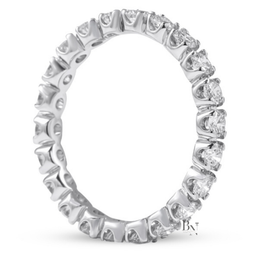 Round Lab Diamond Eternity Band, 1.15 TCW Illusion Setting Ring, Minimalist Stackable Wedding Band