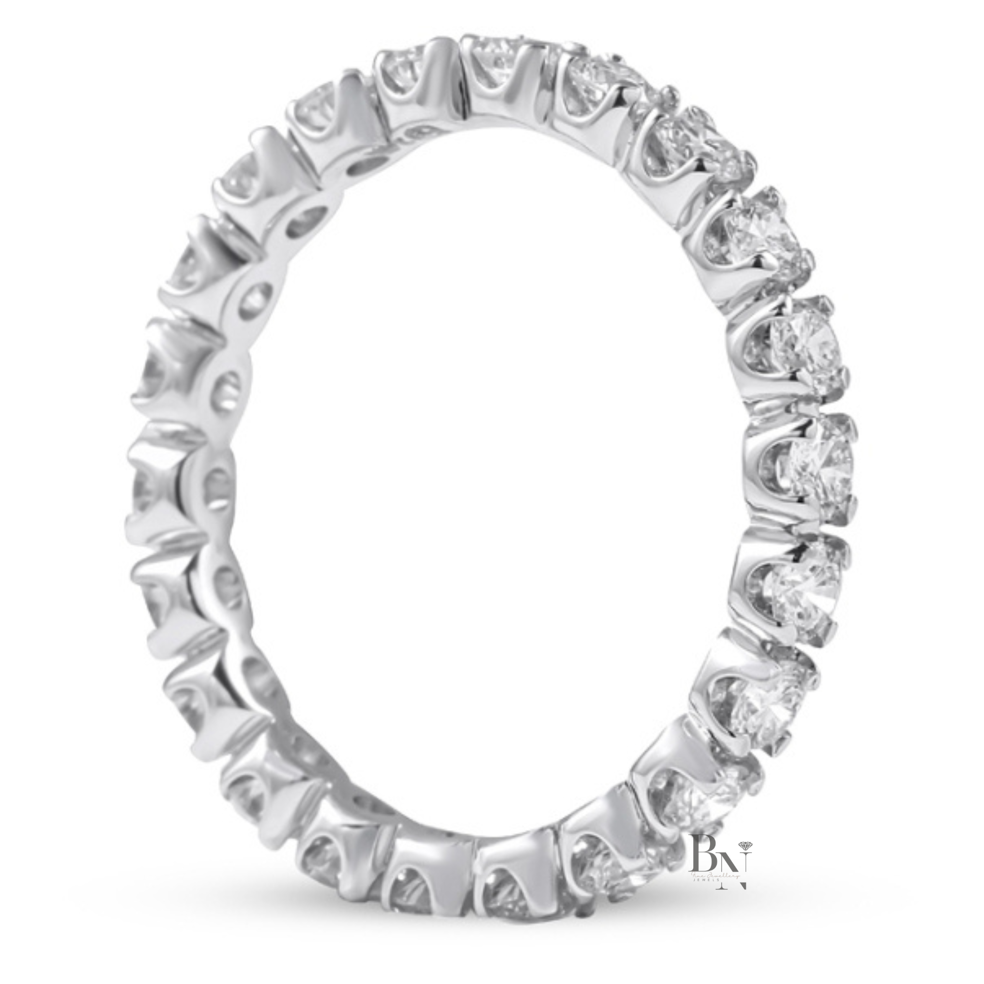 Round Lab Diamond Eternity Band, 1.15 TCW Illusion Setting Ring, Minimalist Stackable Wedding Band