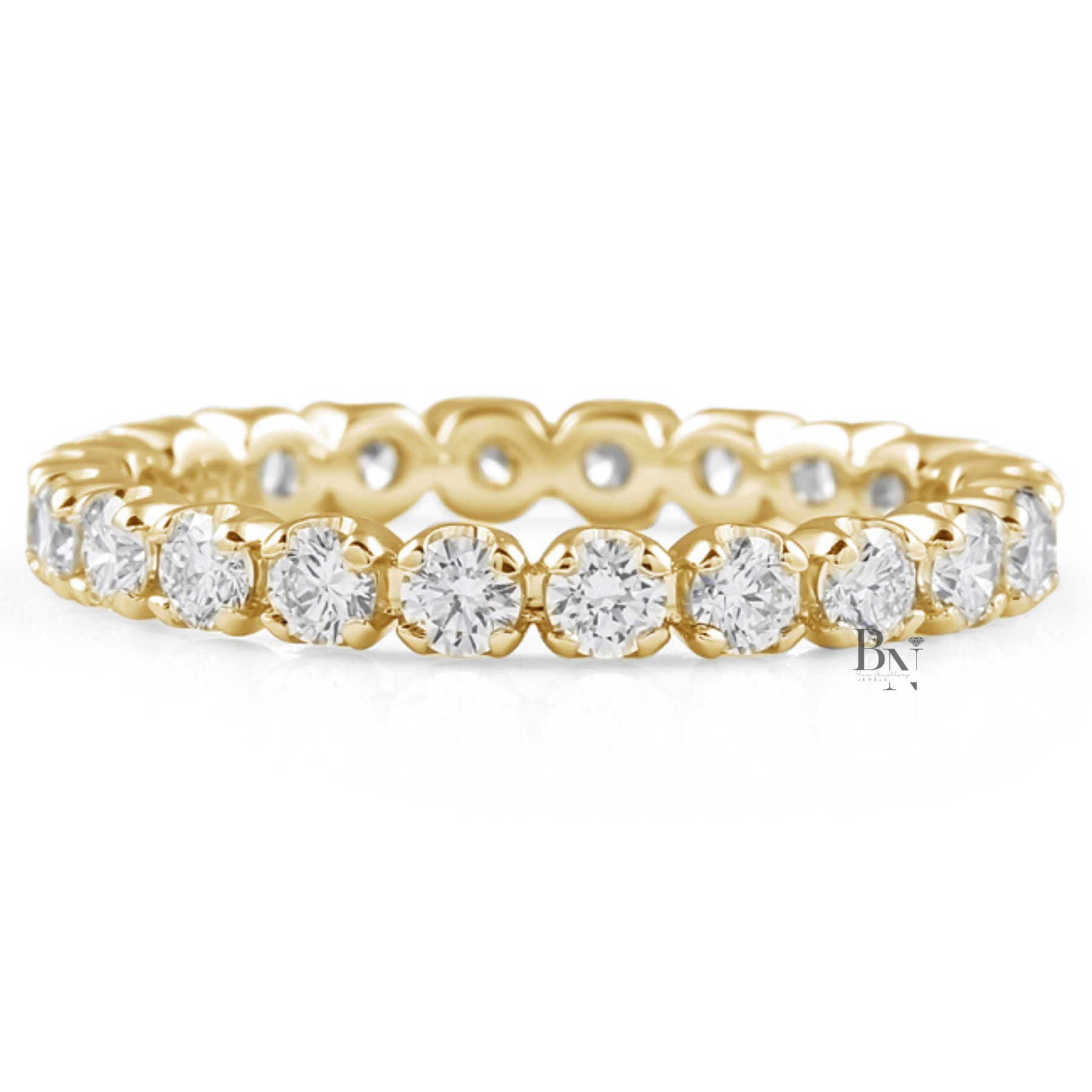 Round Lab Diamond Eternity Band, 1.15 TCW Illusion Setting Ring, Minimalist Stackable Wedding Band
