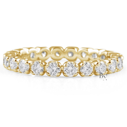 Round Lab Diamond Eternity Band, 1.15 TCW Illusion Setting Ring, Minimalist Stackable Wedding Band