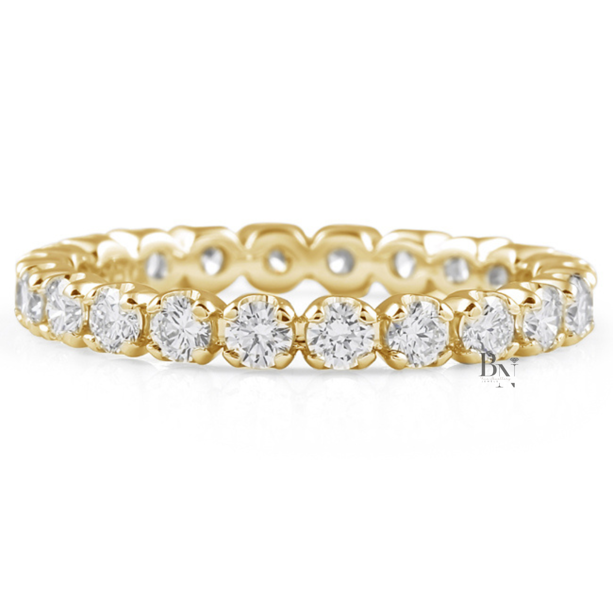 Round Lab Diamond Eternity Band, 1.15 TCW Illusion Setting Ring, Minimalist Stackable Wedding Band