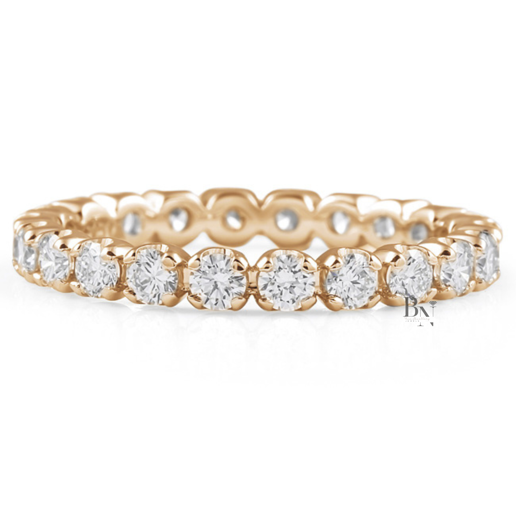 Round Lab Diamond Eternity Band, 1.15 TCW Illusion Setting Ring, Minimalist Stackable Wedding Band