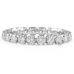 Round Lab Diamond Eternity Band, 1.15 TCW Illusion Setting Ring, Minimalist Stackable Wedding Band