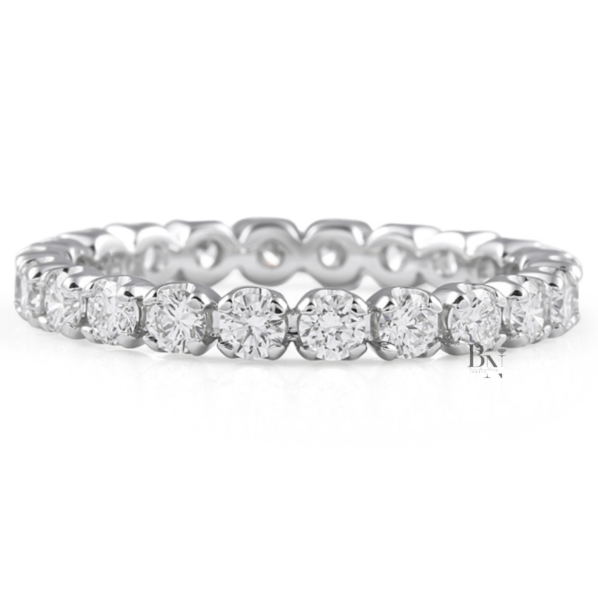 Round Lab Diamond Eternity Band, 1.15 TCW Illusion Setting Ring, Minimalist Stackable Wedding Band