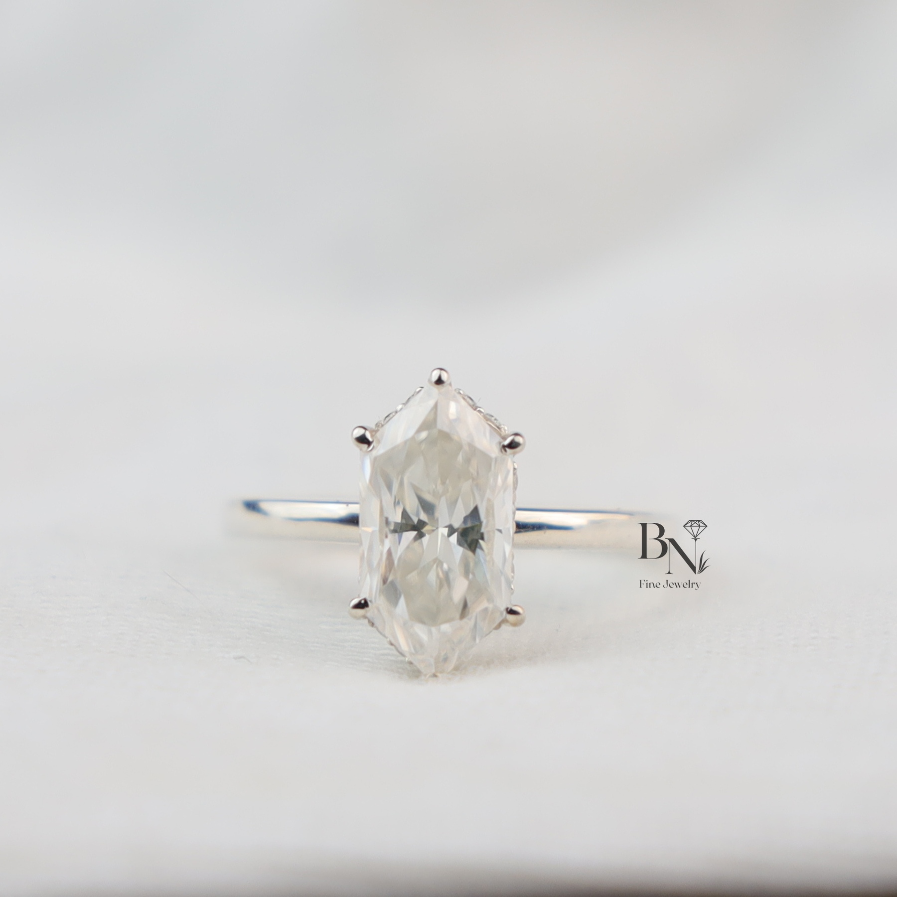 1.5ct Dutch Marquise Cut Lab Grown Diamond Ring | 14K Gold Bezel Set Engagement Ring | Handcrafted Filigree Solitaire