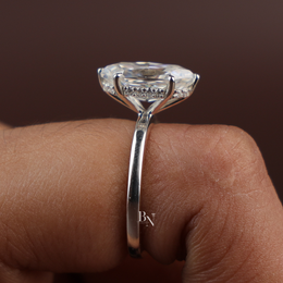 1.5ct Dutch Marquise Cut Lab Grown Diamond Ring | 14K Gold Bezel Set Engagement Ring | Handcrafted Filigree Solitaire