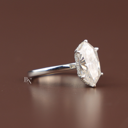 1.5ct Dutch Marquise Cut Lab Grown Diamond Ring | 14K Gold Bezel Set Engagement Ring | Handcrafted Filigree Solitaire