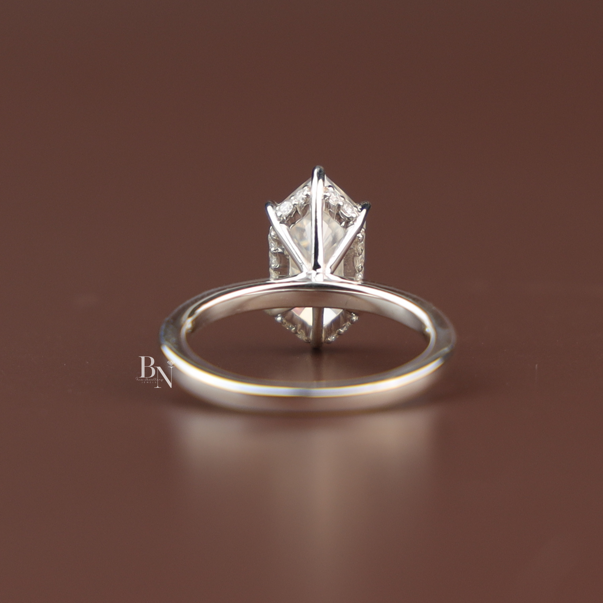 1.5ct Dutch Marquise Cut Lab Grown Diamond Ring | 14K Gold Bezel Set Engagement Ring | Handcrafted Filigree Solitaire