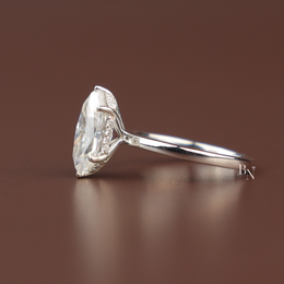 1.5ct Dutch Marquise Cut Lab Grown Diamond Ring | 14K Gold Bezel Set Engagement Ring | Handcrafted Filigree Solitaire