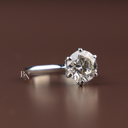 2ct Round Cut Lab Diamond Ring, Classic Six Prong Solitaire, 14k White Gold Engagement Ring