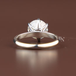 2ct Round Cut Lab Diamond Ring, Classic Six Prong Solitaire, 14k White Gold Engagement Ring