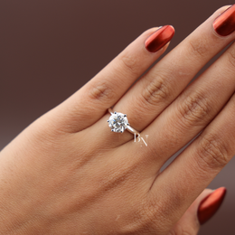 2ct Round Cut Lab Diamond Ring, Classic Six Prong Solitaire, 14k White Gold Engagement Ring