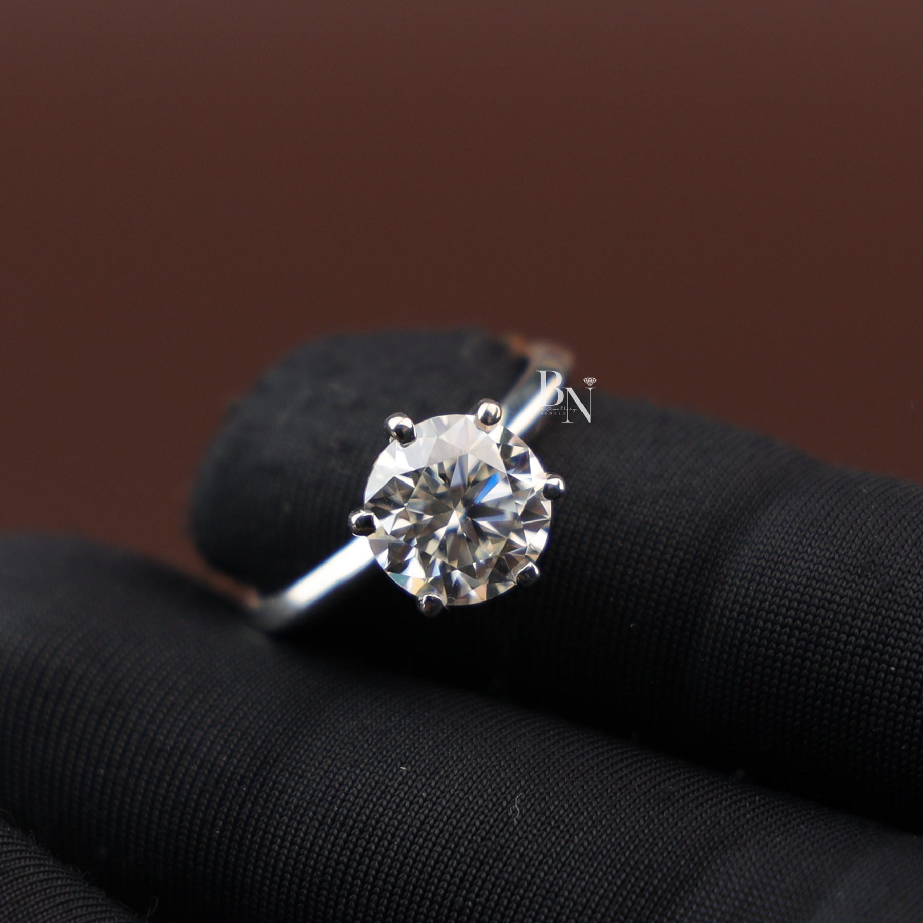2ct Round Cut Lab Diamond Ring, Classic Six Prong Solitaire, 14k White Gold Engagement Ring