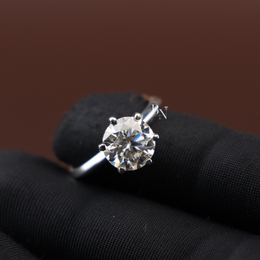 2ct Round Cut Lab Diamond Ring, Classic Six Prong Solitaire, 14k White Gold Engagement Ring