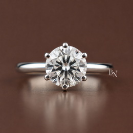2ct Round Cut Lab Diamond Ring, Classic Six Prong Solitaire, 14k White Gold Engagement Ring