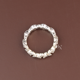 Marquise and Round Lab Diamond Band, Alternating Eternity Wedding Ring, Stackable Bridal Gold Band
