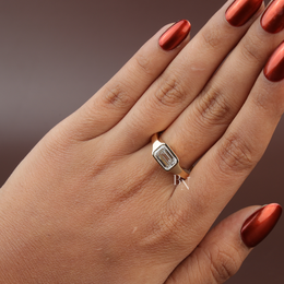 Emerald Cut Lab Diamond Ring, 2 Carat Appearance, Minimalist Bezel Setting, Modern Gold Engagement Ring