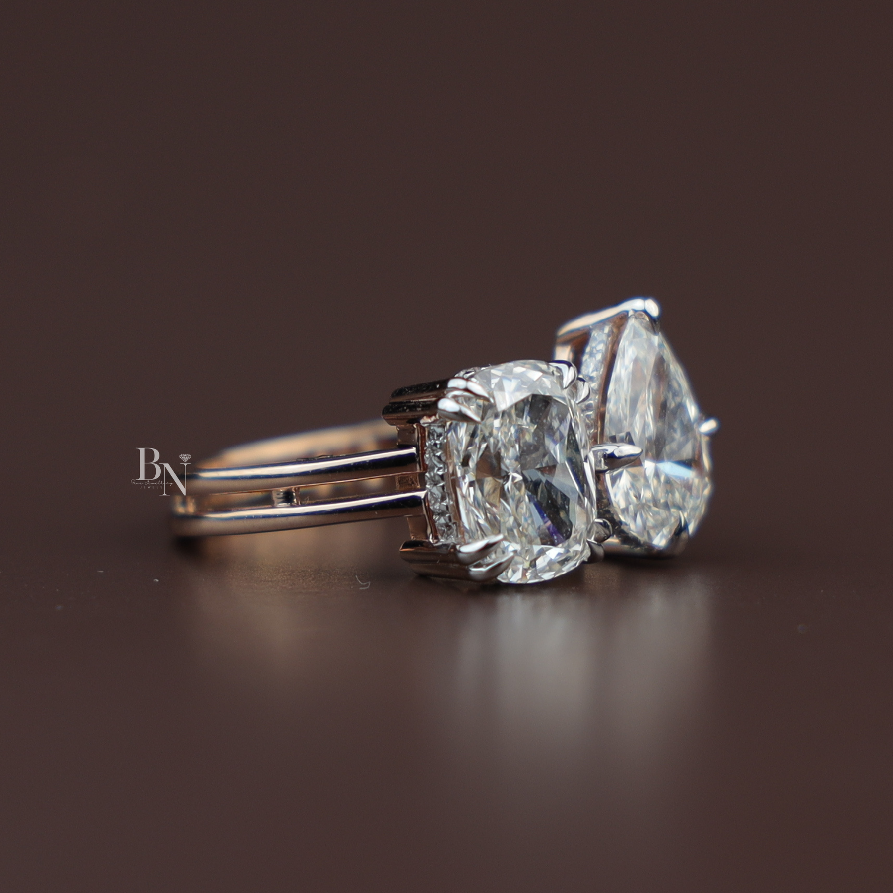 3ct Marquise Cut Lab Grown Diamond Engagement Ring | 14K Gold Split Shank Solitaire | Hidden Halo Accent (Copy)
