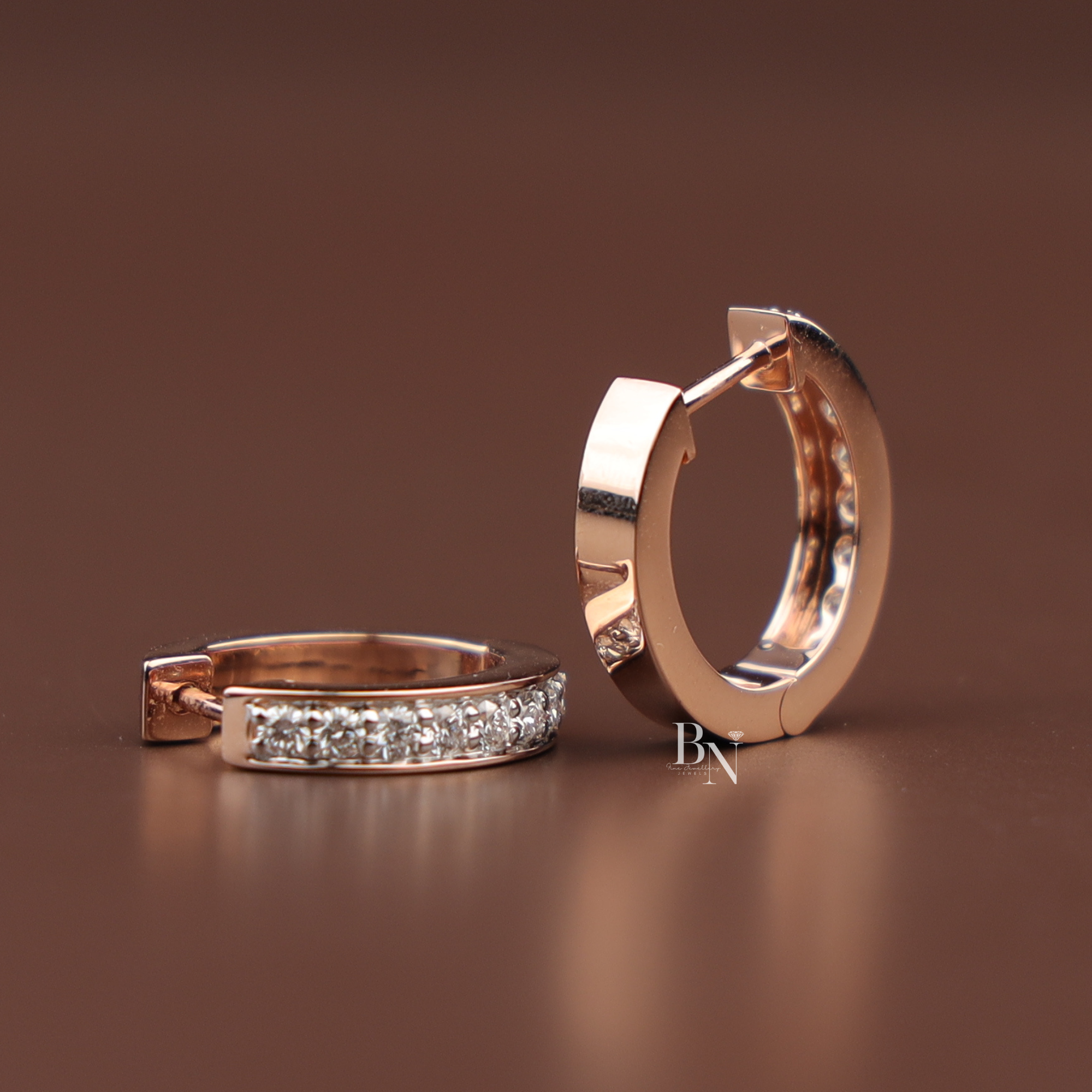 Pavé Lab Diamond Huggie Hoops, Channel Set Gold Hoop Earrings, Minimalist Everyday Diamond Earrings, Small Gold Huggies