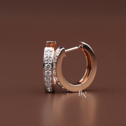 Pavé Lab Diamond Huggie Hoops, Channel Set Gold Hoop Earrings, Minimalist Everyday Diamond Earrings, Small Gold Huggies