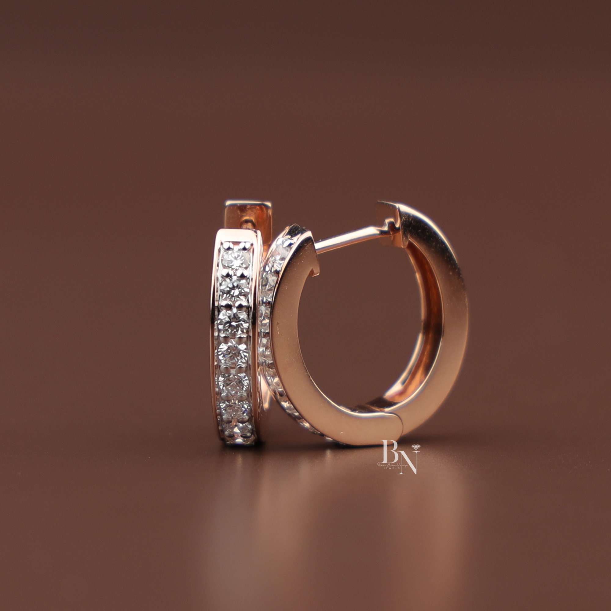 Pavé Lab Diamond Huggie Hoops, Channel Set Gold Hoop Earrings, Minimalist Everyday Diamond Earrings, Small Gold Huggies