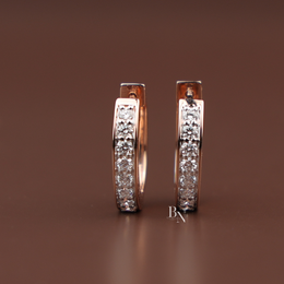 Pavé Lab Diamond Huggie Hoops, Channel Set Gold Hoop Earrings, Minimalist Everyday Diamond Earrings, Small Gold Huggies