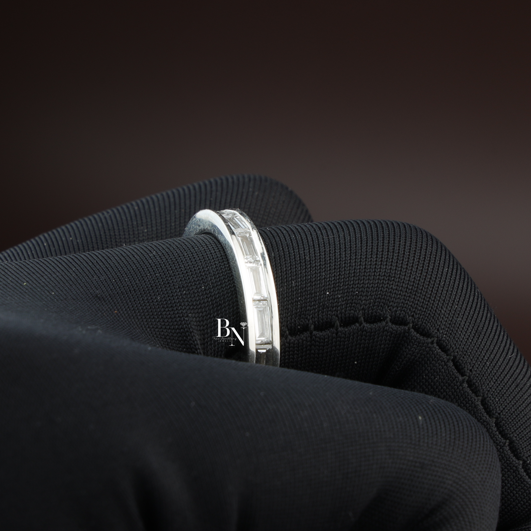 Baguette Cut Lab Diamond Eternity Band, Minimalist Channel Set Wedding Ring, Stackable Bridal Band