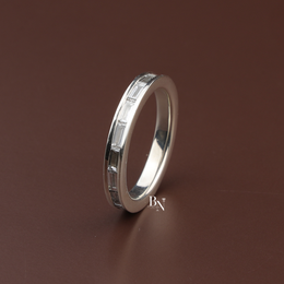 Baguette Cut Lab Diamond Eternity Band, Minimalist Channel Set Wedding Ring, Stackable Bridal Band