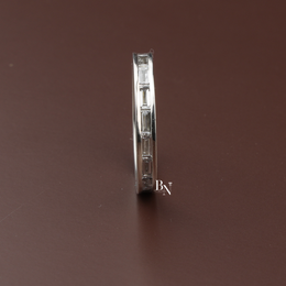 Baguette Cut Lab Diamond Eternity Band, Minimalist Channel Set Wedding Ring, Stackable Bridal Band