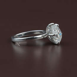 Pear Cut Lab Diamond Engagement Ring, 3 Carat Appearance, Hidden Halo Wedding Ring, Minimalist Solitaire Band