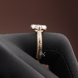 Radiant Cut Lab Diamond Engagement Ring, 1.35 Carat Solitaire, Vintage Engraved Band, 18k Yellow Gold Ring