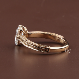 Radiant Cut Lab Diamond Engagement Ring, 1.35 Carat Solitaire, Vintage Engraved Band, 18k Yellow Gold Ring