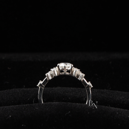 Round Brilliant Lab Diamond Cluster Ring, Floral Inspired Engagement Ring, Petite Cluster