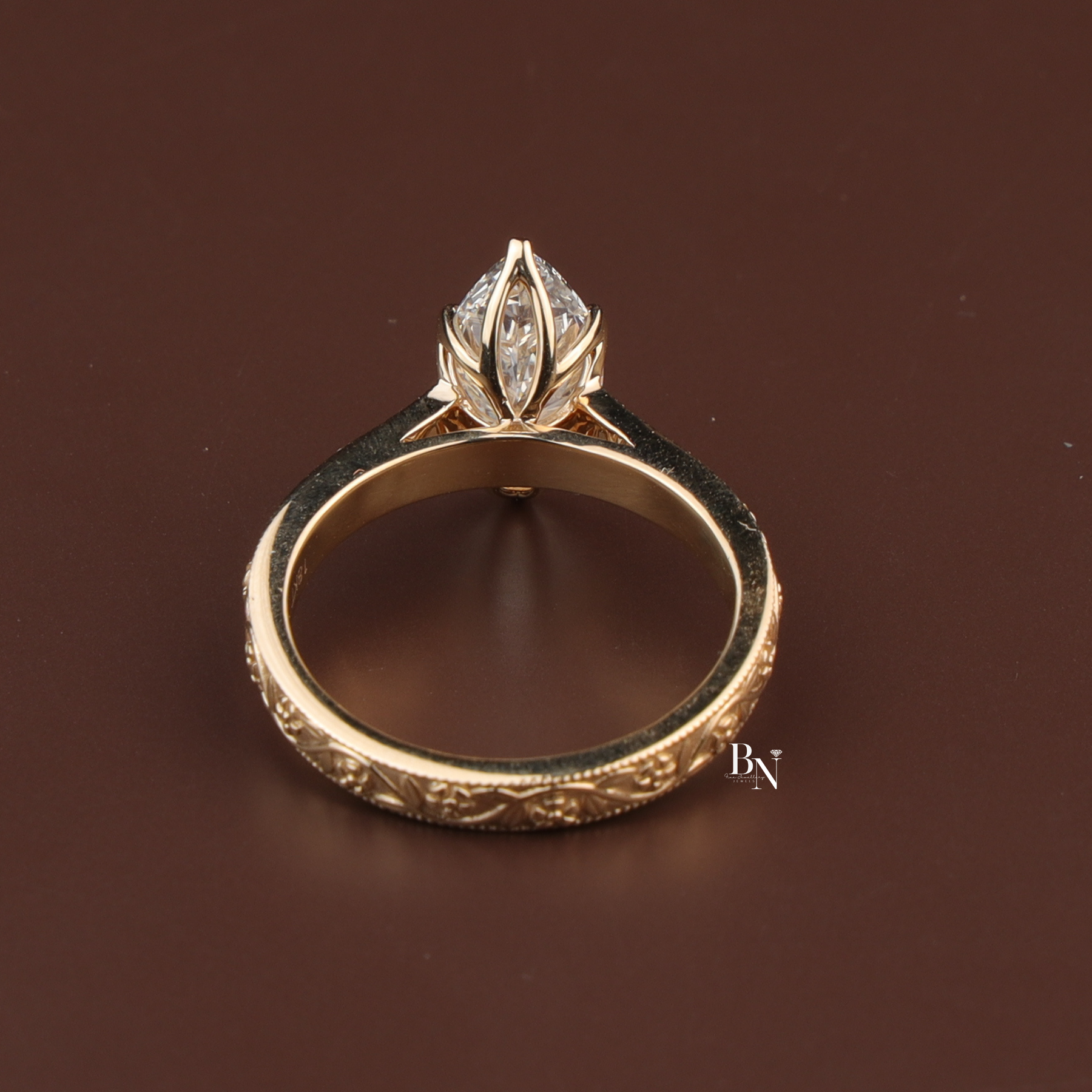 Marquise Lab Diamond Engagement Ring, 2 Carat Appearance Multi Stone Setting, White Gold Tone Bridal Ring (Copy)