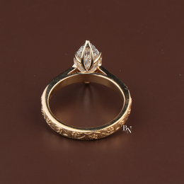 Marquise Lab Diamond Engagement Ring, 2 Carat Appearance Multi Stone Setting, White Gold Tone Bridal Ring (Copy)