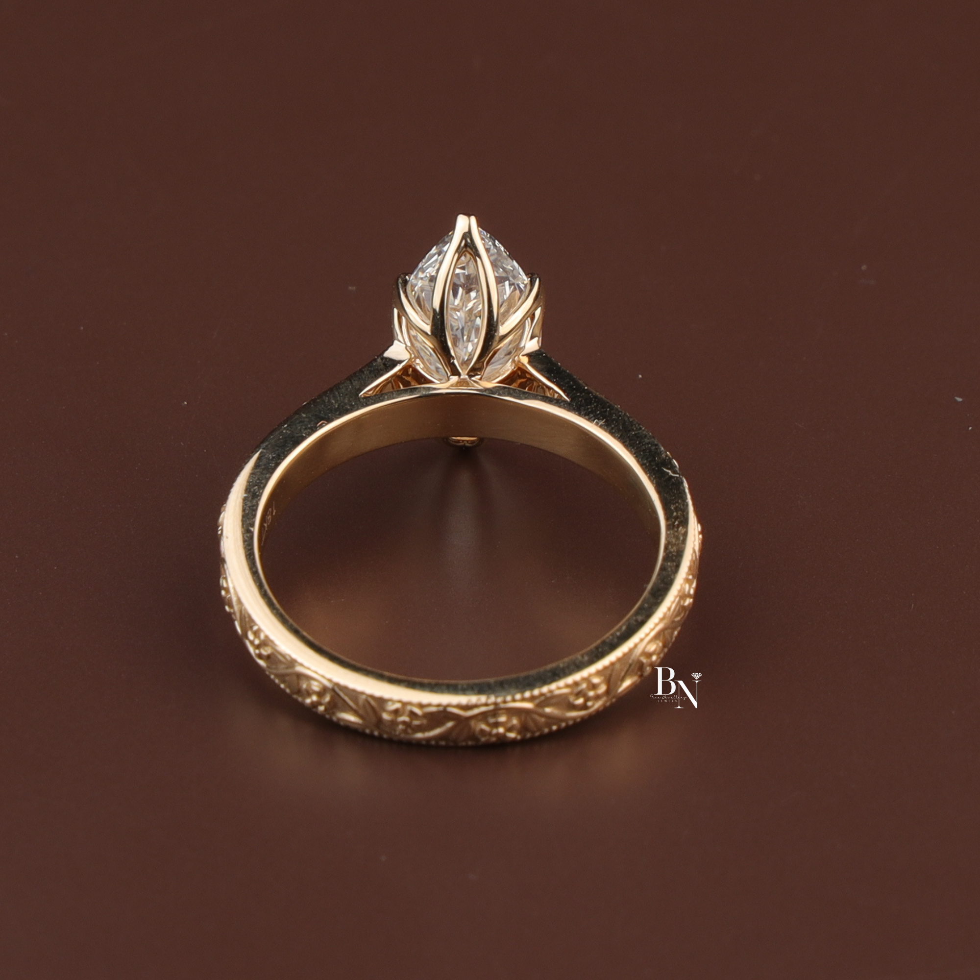 Marquise Lab Diamond Engagement Ring, 2 Carat Appearance Multi Stone Setting, White Gold Tone Bridal Ring (Copy)