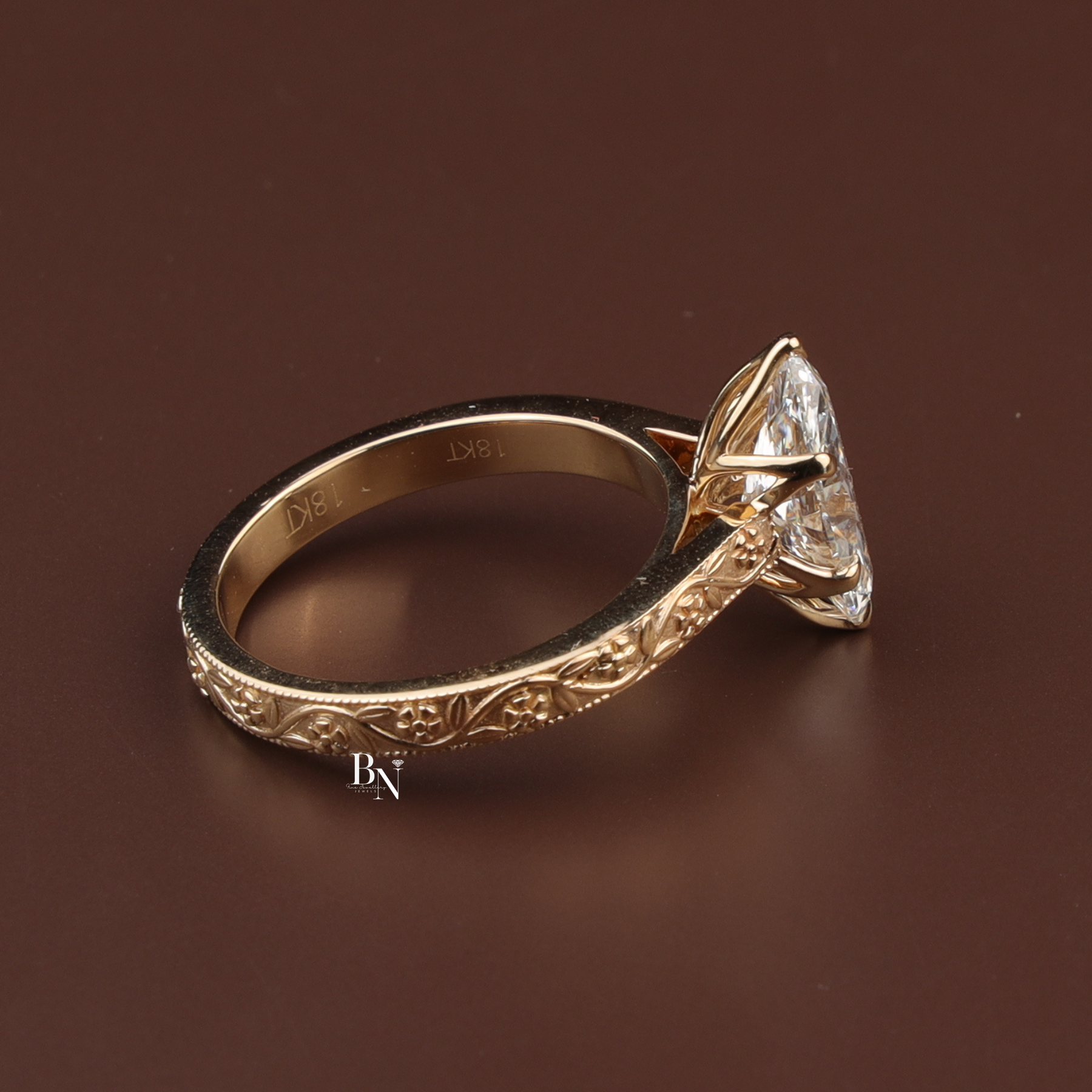 Marquise Lab Diamond Engagement Ring, 2 Carat Appearance Multi Stone Setting, White Gold Tone Bridal Ring (Copy)