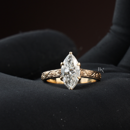 Marquise Lab Diamond Engagement Ring, 2 Carat Appearance Multi Stone Setting, White Gold Tone Bridal Ring (Copy)