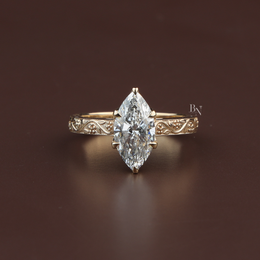 Marquise Lab Diamond Engagement Ring, 2 Carat Appearance Multi Stone Setting, White Gold Tone Bridal Ring (Copy)