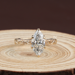 Marquise Lab Diamond Engagement Ring, 2 Carat Appearance Multi Stone Setting, White Gold Tone Bridal Ring (Copy)