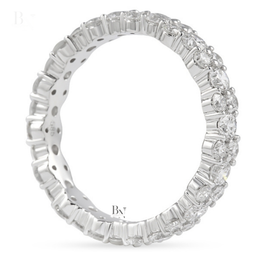 Round Brilliant Cut Lab Diamond Cluster Band, 1.87 CTW Full Eternity Wedding Ring, Solid Gold