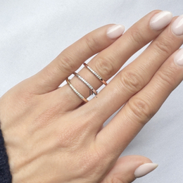 0.15CTW Lab Diamond Partial Pave Band, Minimalist 1.8mm Wedding Ring, Dainty Gold Stacking Ring