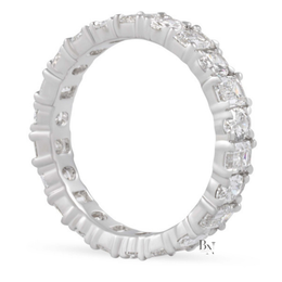2.85CTW Alternating Oval and Emerald Lab Diamond Band, Mixed Shape Full Eternity Ring, 14K Gold Wedding Band