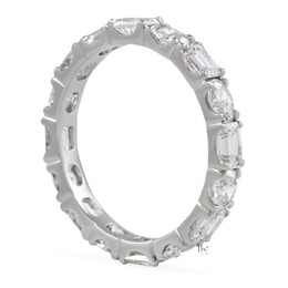 Alternating Oval and Emerald Lab Diamond Band, 2.00 CTW East West Eternity Ring
