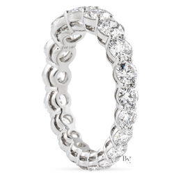 3.30ct Graduated Round Diamond Eternity Band, 14K Gold Tapered Wedding Ring, Shared Prong Lab Grown